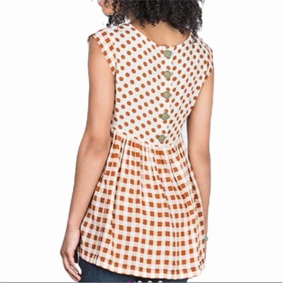 Matilda Jane Women’s Feeling Collegiate Gingham Peplum Top Size Medium - Picture 2 of 13